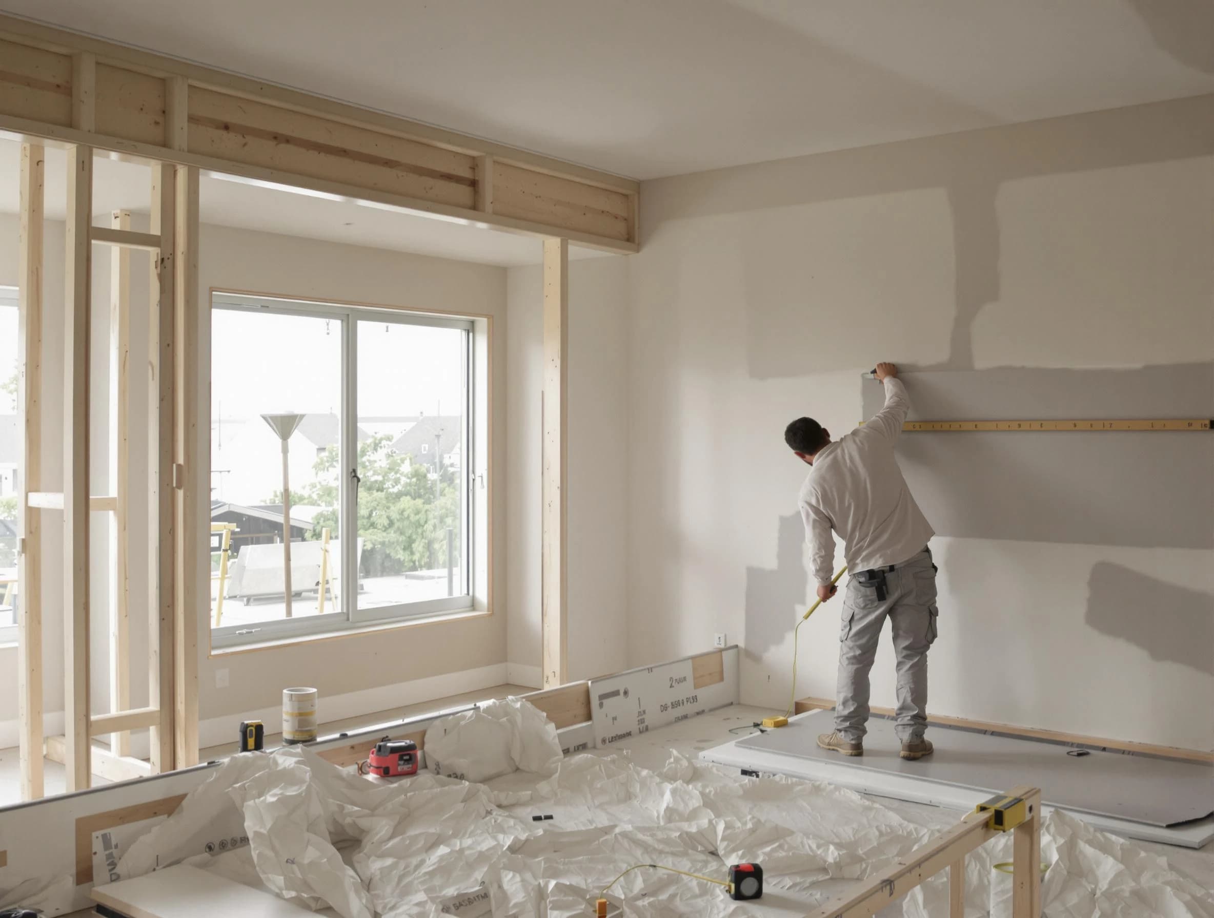 Willoughby House Painters installing new drywall in Willoughby, OH