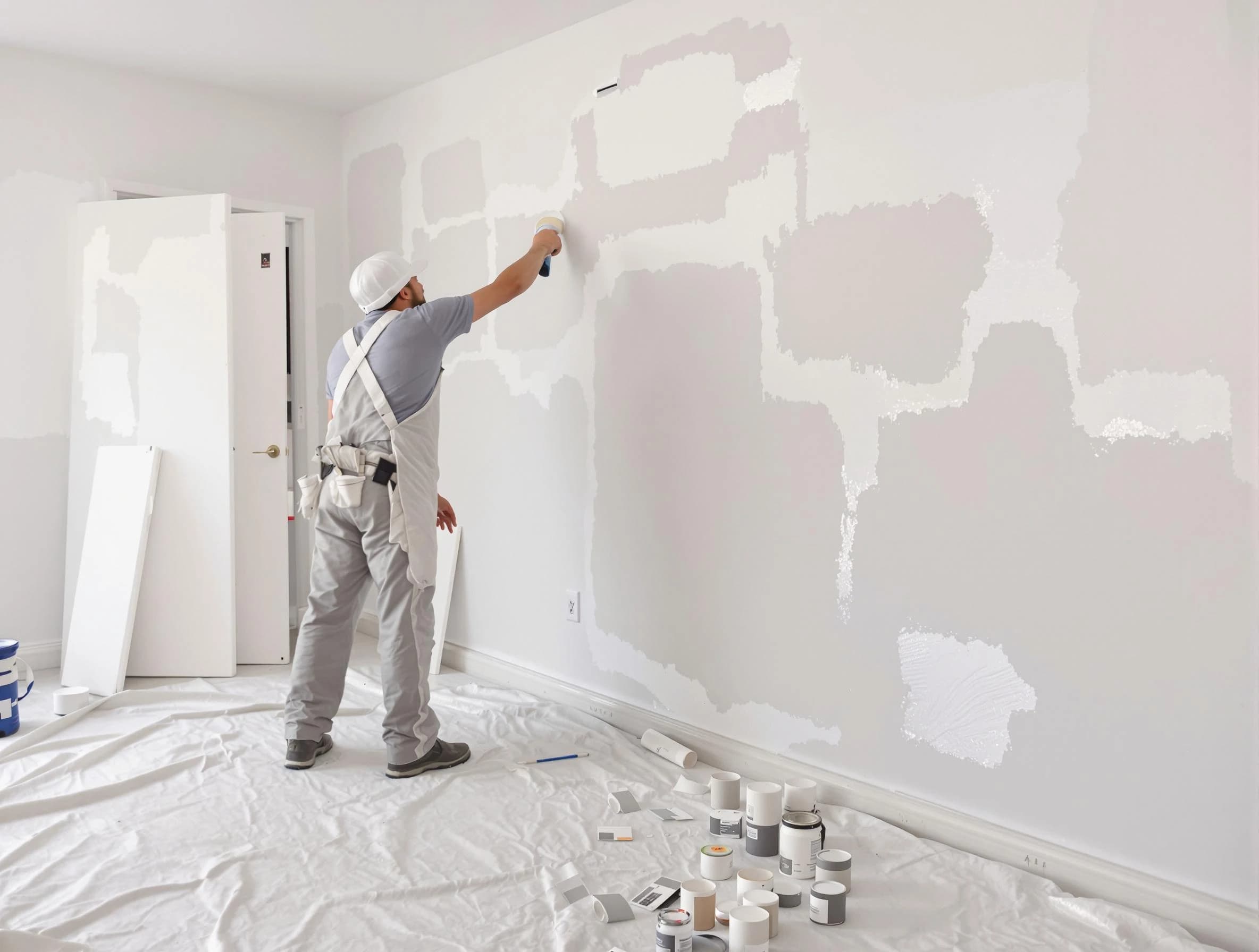 Before and after drywall repair by Willoughby House Painters in Willoughby