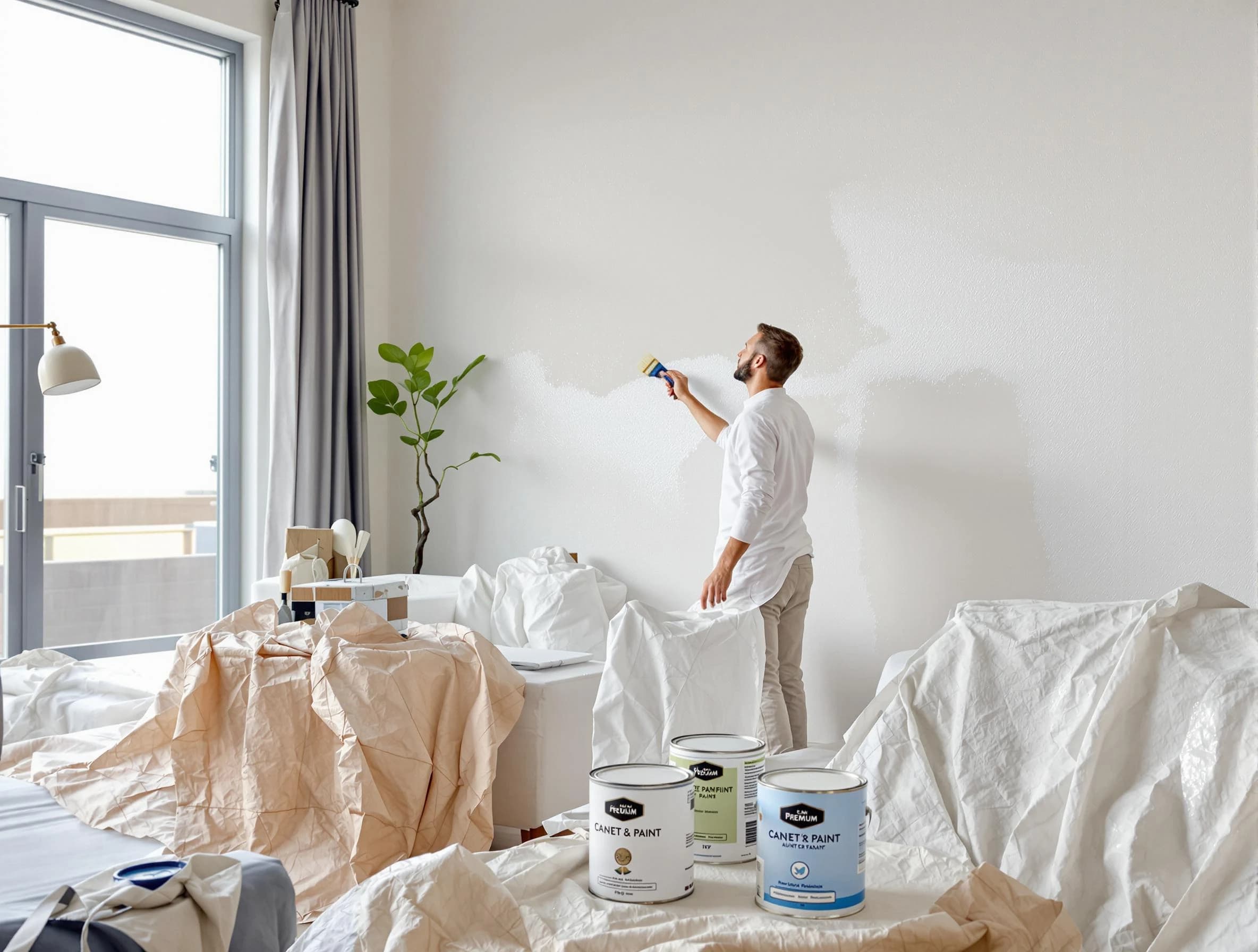 Willoughby House Painters team carefully painting an interior wall in Willoughby, OH