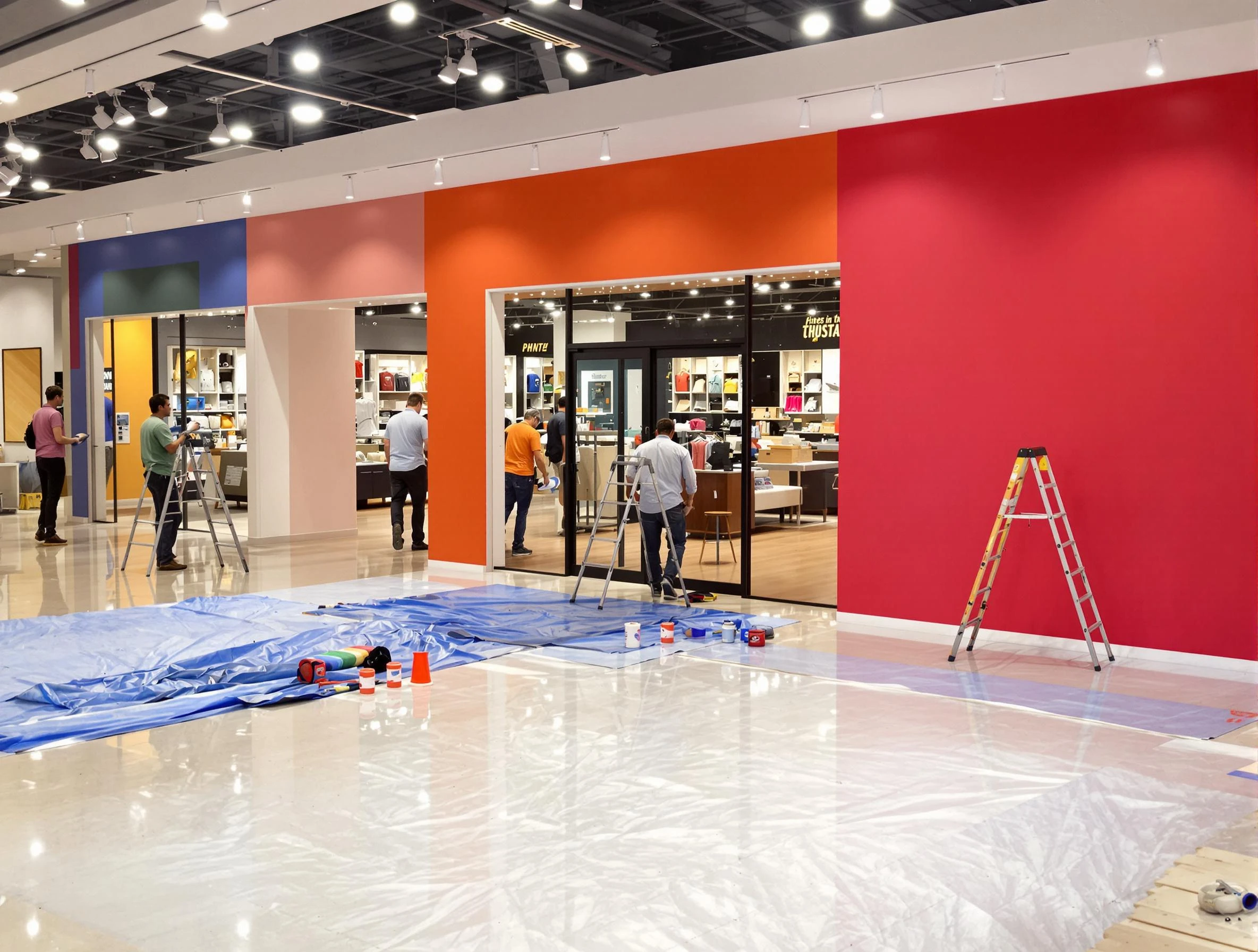 Willoughby House Painters painting a commercial interior in Willoughby, OH