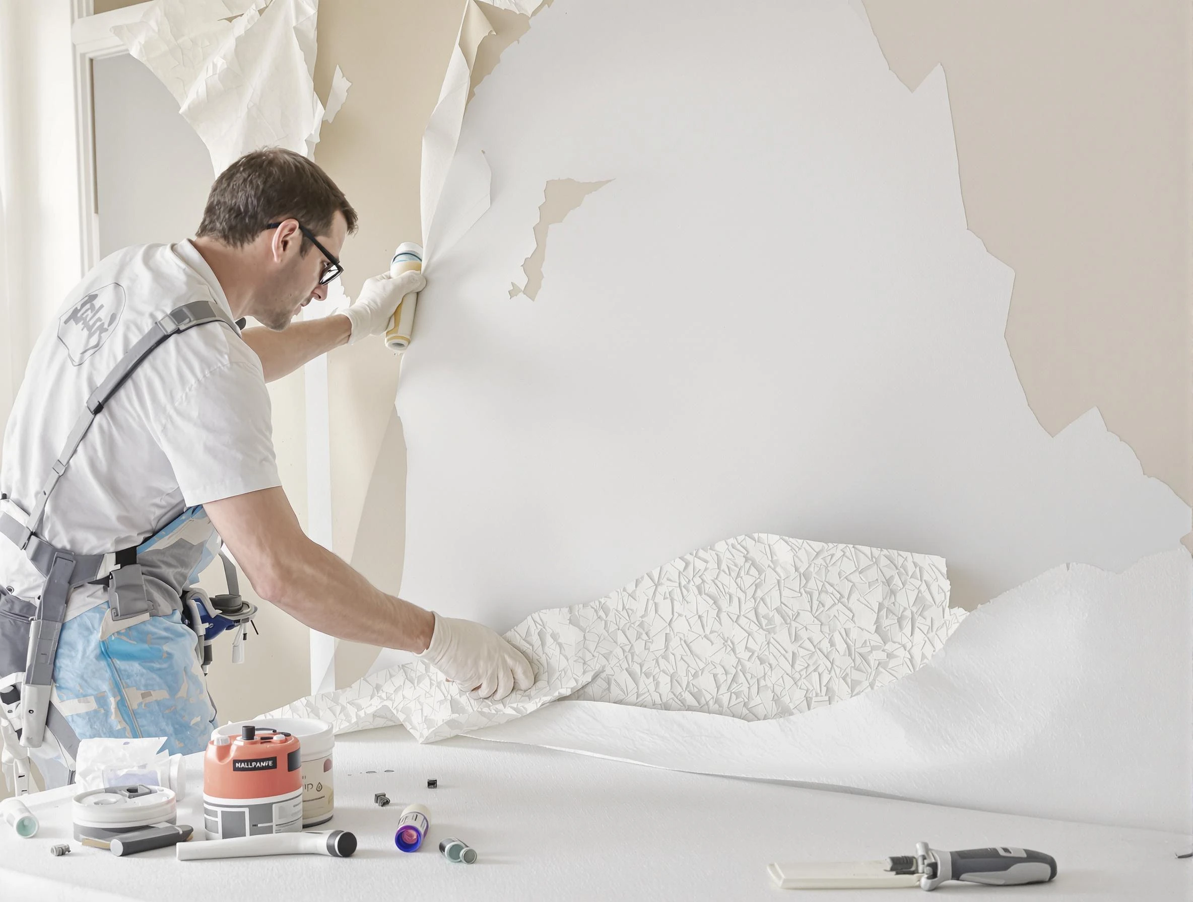 Detailed wallpaper removal and wall prep by Willoughby House Painters in Willoughby